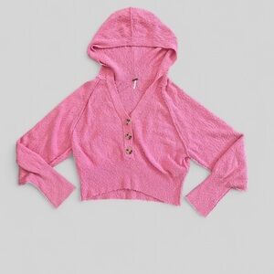 Free People- Found My Friend Hoodie- Pink-size Small-like new-EUC